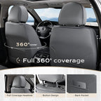 Coverado Car Seat Covers Full Set, Car Seat Protector Waterproof, Nappa Leather - Image 4