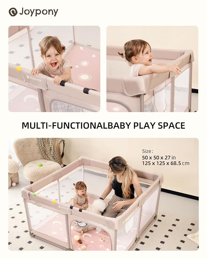 Baby Playpen with Mat, 50x50 in Small Play Pen - Image 7