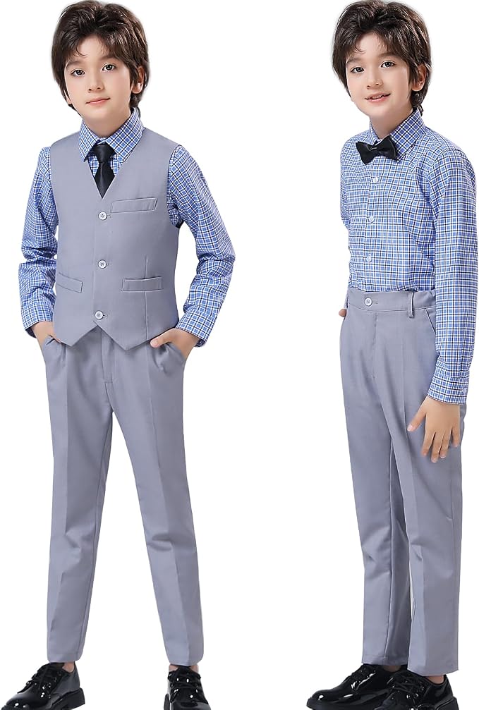 Boys' Suits Formal Slim Fit Tuxedo Boys Vest and Pants Set - Image 2