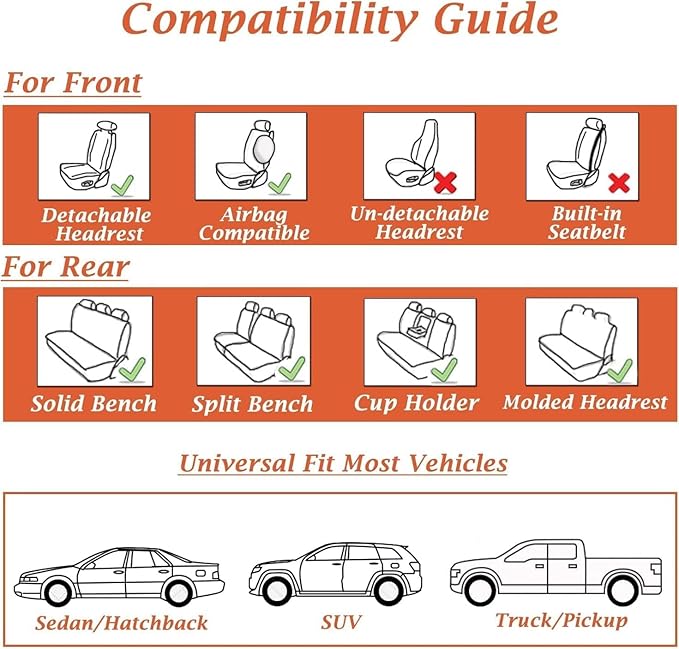 Coverado Car Seat Covers Full Set, Seat Covers - Image 8