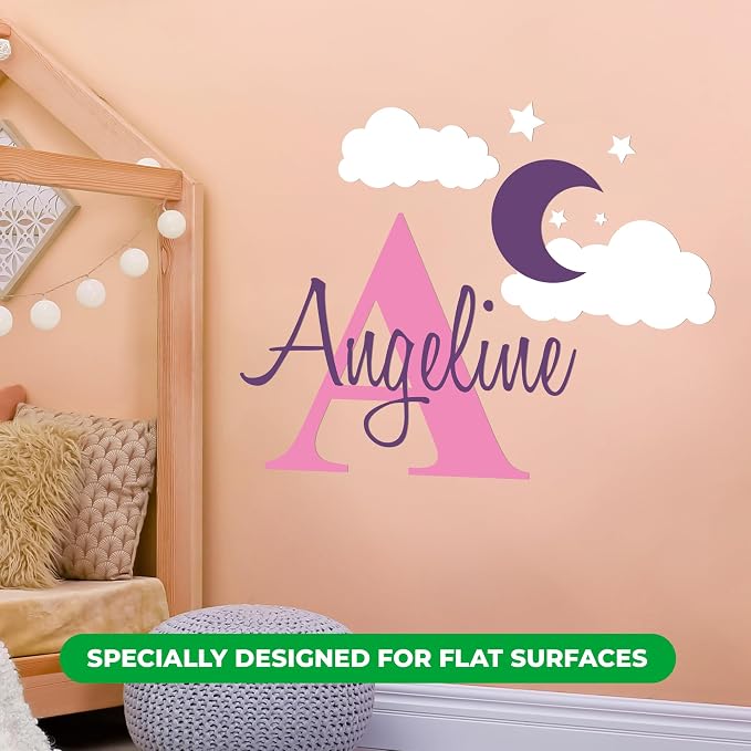 e-Graphic Design Inc Custom Name & Initial Moon Clouds Stars - Image 3