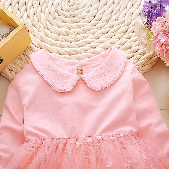 Peacolate 6M-4Years Spring Fall Baby Girls Clothing Set 3pcs Long Sleeve Dress - Image 4