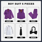 JPF Boy's Formal Suit Set Slim Fit Kids Tuxedo Suits - Image 2