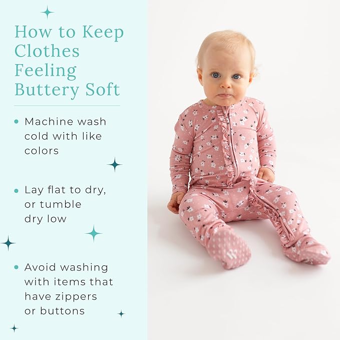 Posh Peanut Footie Pajamas for Baby Girls – Sleepers in Viscose from Bamboo - Image 8