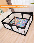 Foldable Baby Playpen with Gate, Extra Large Collapsible Play Yard - Image 3
