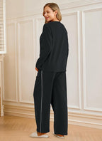 OUGES 100% Cotton Women's Maternity Nursing Pajamas Sets Button Down - Image 4