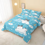 QOOMO Cat Comforter Twin Size, Down Alternative, Soft and Lightweight - Image 3