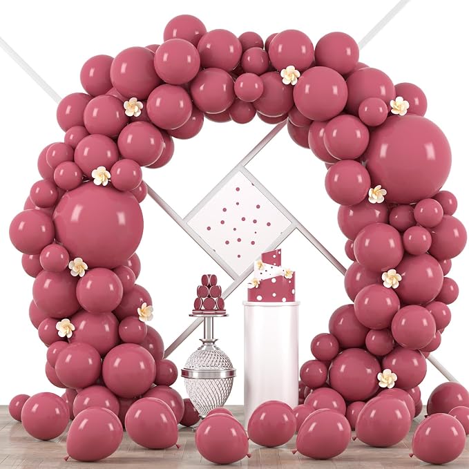 90pack Retro Hot Pink Balloons Different Size 18/12/10/5 Inch Retro Hot Pink by Voircoloria