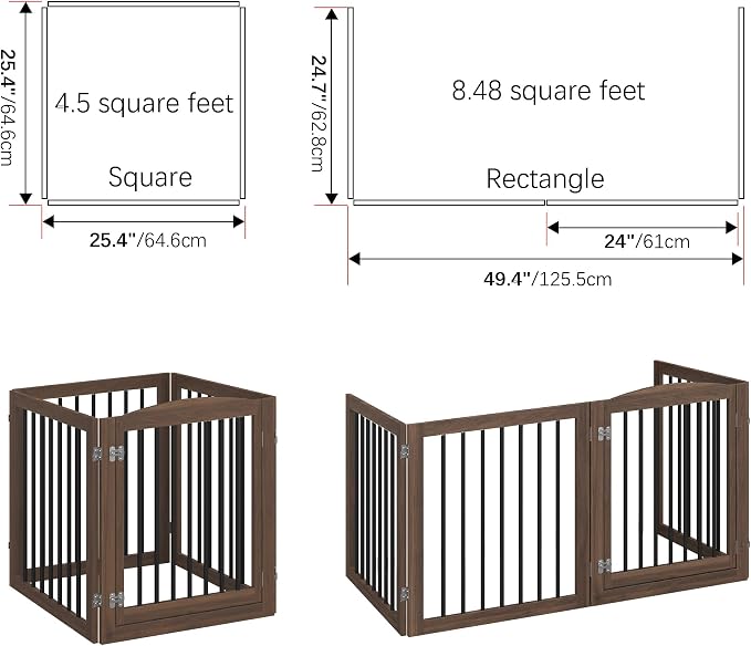 Vantas Folding Pet Gate 96" Wide, Freestanding Pet Gate, Puppy Safety Fence - Image 6