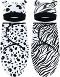 Cinaci 2 Pieces Adjustable Soft Cotton Baby Swaddle Sleep Sacks Hats Newborn by Cinaci