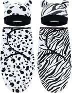Cinaci 2 Pieces Adjustable Soft Cotton Baby Swaddle Sleep Sacks Hats Newborn by Cinaci
