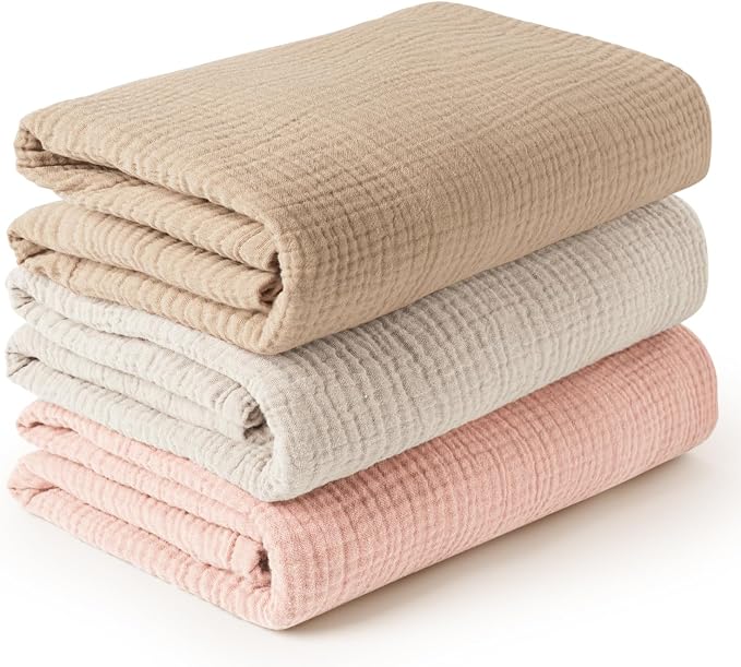 Konssy 3 Pack Muslin Swaddle Blankets by Konssy