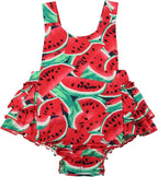 Baby Girl's Floral Print Ruffles Romper Summer Clothes - Image 4