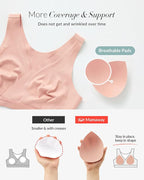 Mamaway Silky Crossover Nursing Maternity Wireless Bra, No Buckle, No Show - Image 4