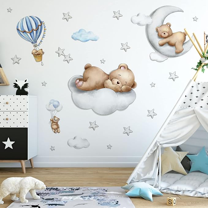 Baby Bear Sleeping Wall Decals by GeeHut