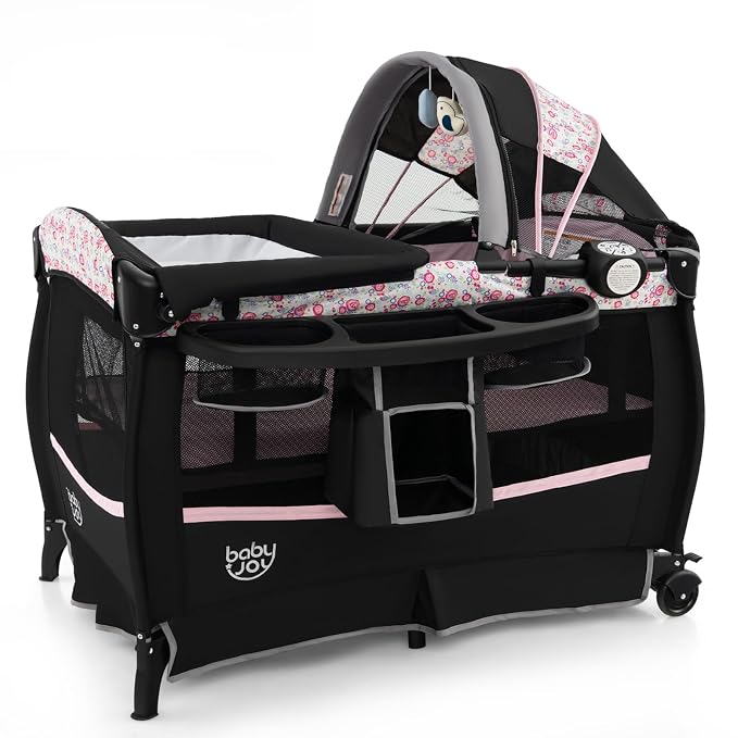 BABY JOY 4 in 1 Pack and Play, Portable Baby Playard by BABYJOY