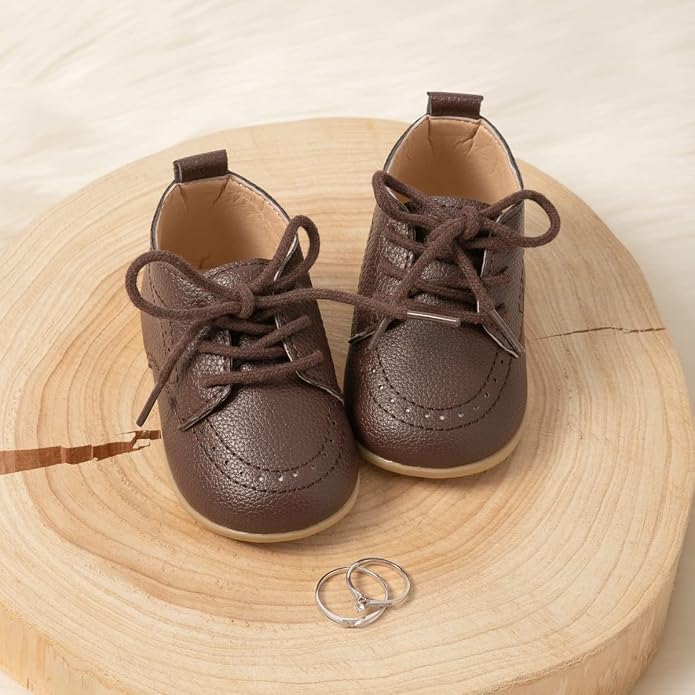 ohsofy Infant Baby Boy Oxford Shoes PU Leather Loafers Rubber and Soft Sole - Image 6