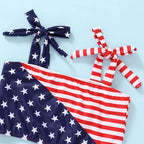 YOUNGER TREE Toddler Girls Two Pieces Swimsuit Color Block Stripe Swimwear - Image 4