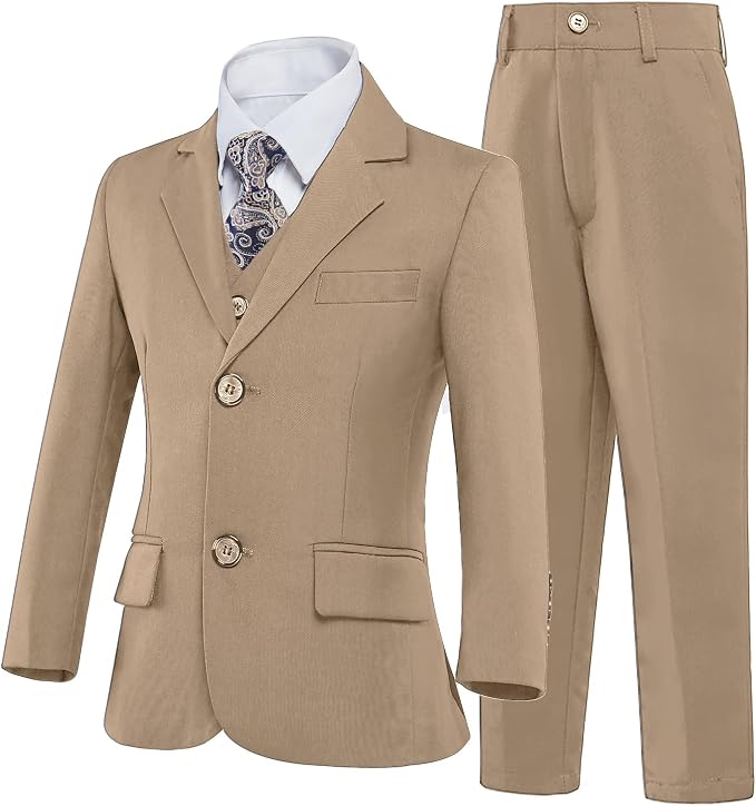 Boys’ Formal Suit 5 Piece Set, Toddler Tuxedos - Image 2