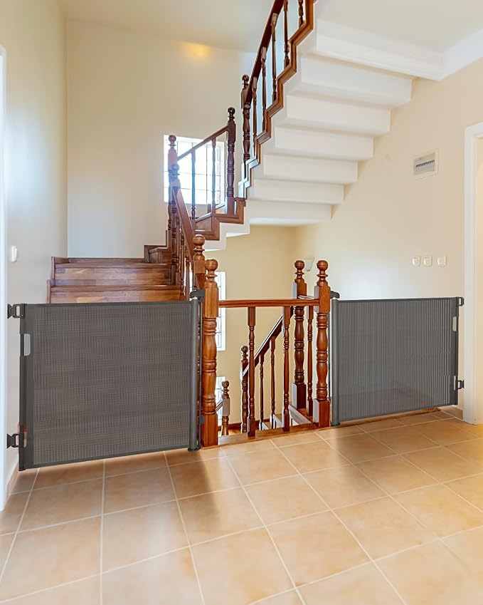 Retractable Baby Gate for Doorways and Stairs, Mesh Safety Gate for Pet - Image 2