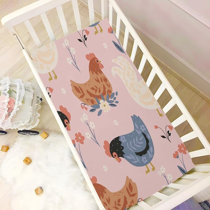 Cute Chickens Crib Sheets, Crib Sheets - Image 5
