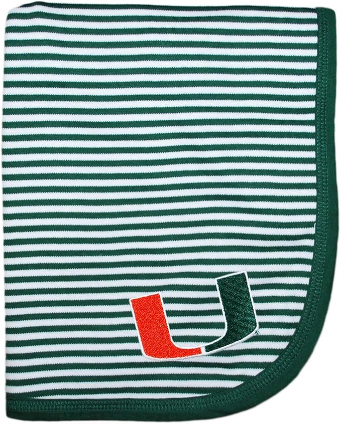 Creative Knitwear Miami Hurricanes Striped Baby and Toddler Blanket by CollegeBaby