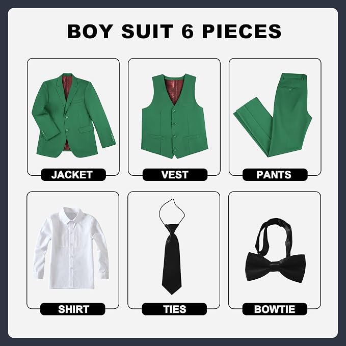 JPF Boy's Formal Suit Set Slim Fit Kids Tuxedo Suits - Image 2