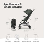 Mompush Velo Lightweight Travel Stroller, Compact & Airplane-Friendly - Image 9