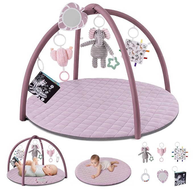 Blissful Diary Baby Play Gym Mat, Tummy Time Activity Mat by ForEveryBabysBetterLife