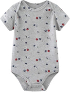 Kiddiezoom Newborn Baby Unisex Cotton One-Piece Bodysuits Baby Gift 5-Pack Baby - Image 2