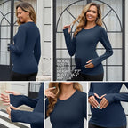 GINKANA Maternity Workout Tops Long Sleeve Pregnancy Yoga Shirts - Image 5