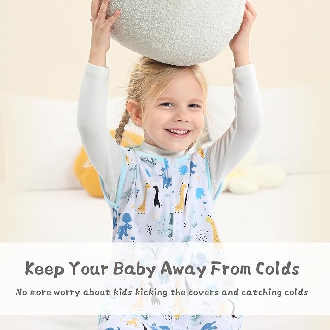WONDAY Toddler Sleep Sack with Feet, 0.5 Tog Sleeping Sacks - Image 6