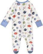 Baby Footed Pajamas with Mittens Rayon from Bamboo 2pcs Newborn Infant 2-way - Image 5