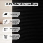 72L Large Woven Laundry Hamper by Fiona's magic, Tall Cotton Rope Storage Basket - Image 3