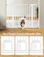 Babelio Baby Gate with Adjustable Cat Door, 29-43" Auto Close Durable Pet door - Image 2