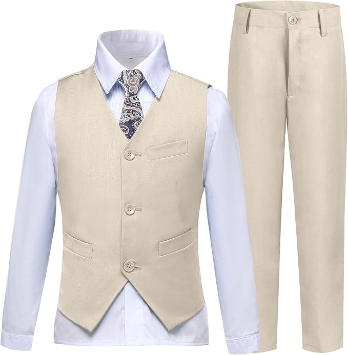 Boys’ Formal Suit 5 Piece Set, Toddler Tuxedos - Image 2