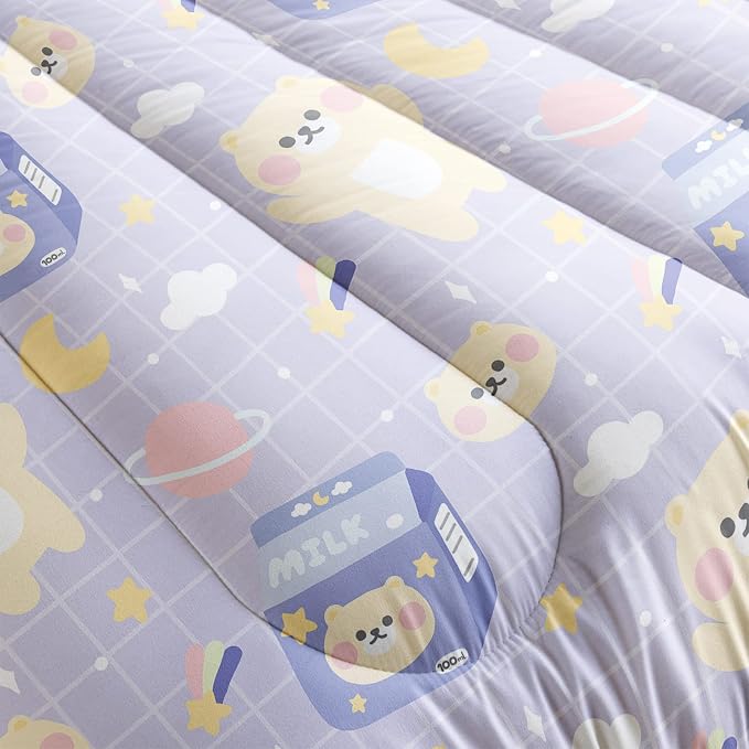 QOOMO Bear Comforter Twin Size, Kawaii Bedding Set - Image 5