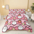 QOOMO Kawaii Rabbit Comforter, Strawberry Rabbit Comforter Set by QOOMOHOME