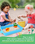Sensory Bin Sand Tray with Lid for Toddlers 2 Pcs 15in Portable Sandbox Toy - Image 2