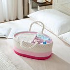 Baby Diaper Caddy Organizer, Extra Large Cotton Rope Nursery Diaper Basket - Image 3