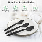 360 Count Black Plastic Spoons Disposable, Heat Resistant, Solid and Durable - Image 4