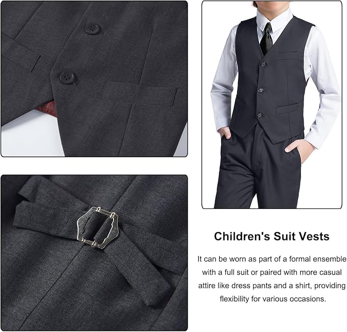 Boys Suit for Kids Teens Formal 5 Piece Tuxedo Suit Set - Image 4