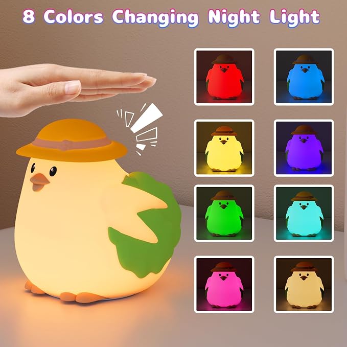 Silicone Night Light for Kids – Rechargeable Tap Control Lamp - Image 3