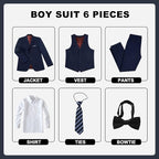 JPF Boy's Formal Suit Set Slim Fit Kids Tuxedo Suits - Image 2