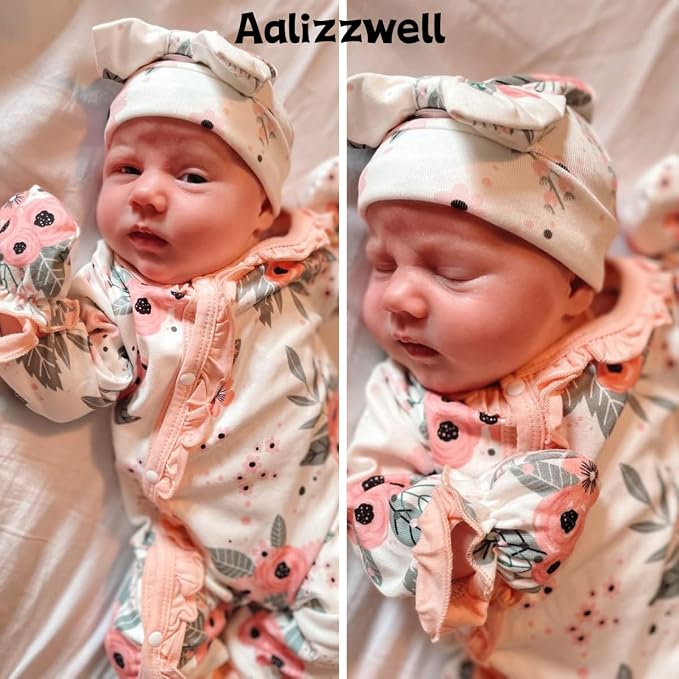 Aalizzwell Baby Girls Romper Outfit Fall Winter Clothes - Image 3
