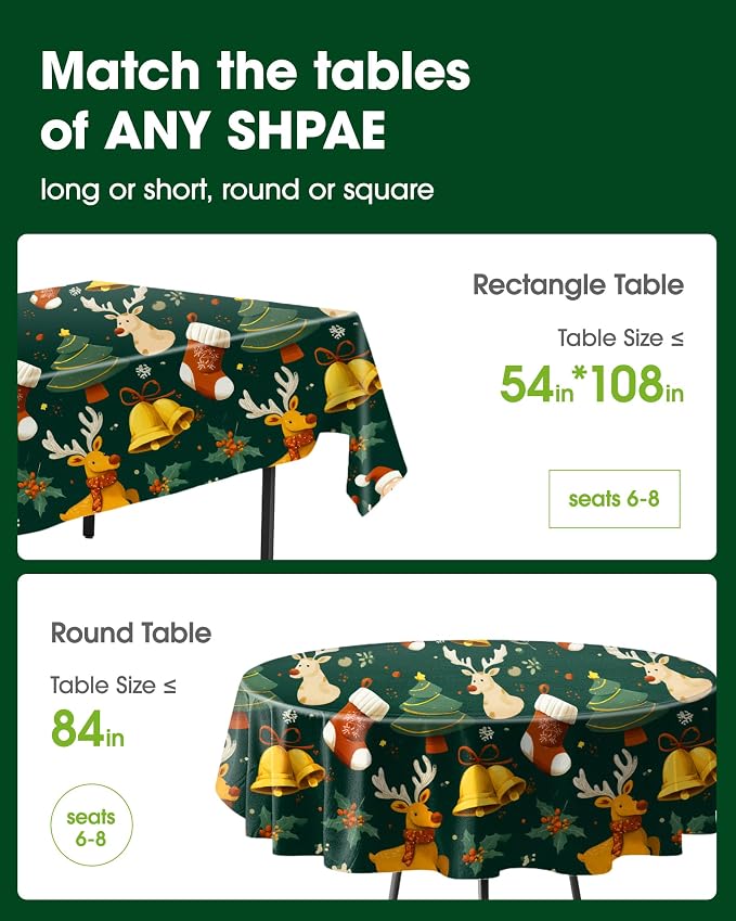 Pureegg Plastic Table Cloth Disposable 8 Pack, 54 x 108 Inch Rectangle - Image 2