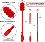 12.5" Silicone Bottle Brush & Straw Cleaner Brush Set | Water Bottle Cleaner - Image 2