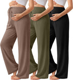 3 Pack Maternity Pants for Women Over The Belly Lounge Work Pregnancy Pants by Sweetyweee