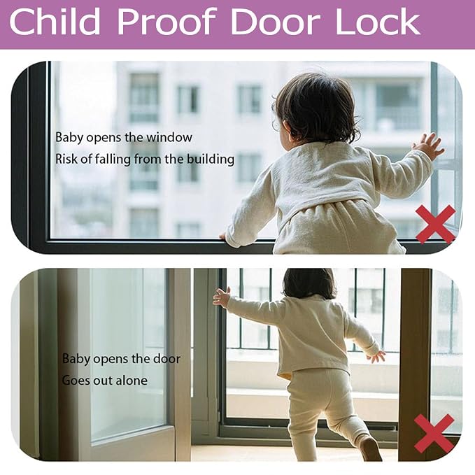 Child Proof Door Lock with Adjustable Strap, 3M Adhesive Safety Locks - Image 3