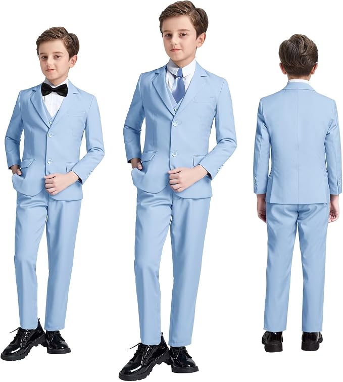 JPF Boy's Formal Suit Set Slim Fit Kids Tuxedo Suits - Image 6